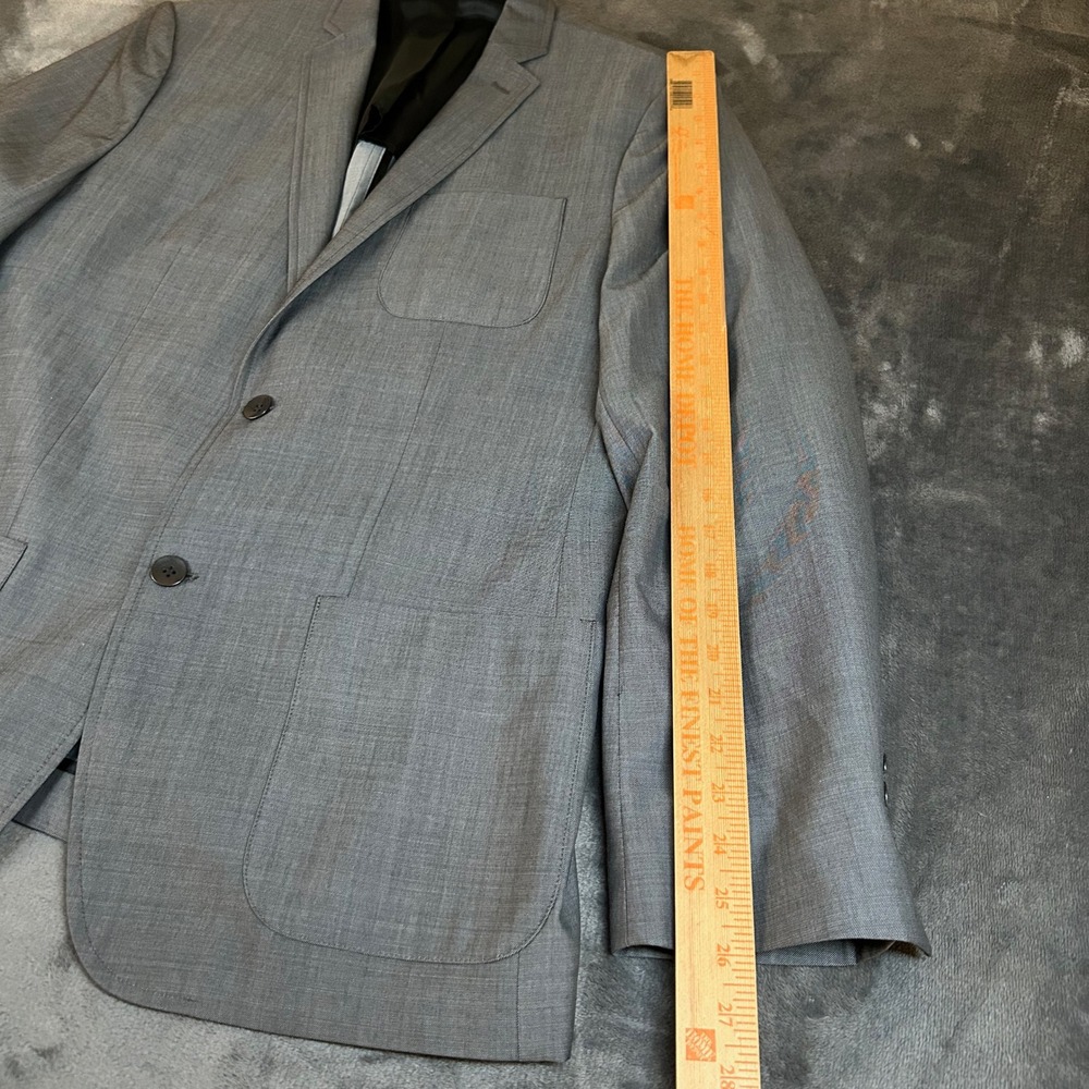 Kenneth Cole New York Gray Wool Blend Blazer Sport Coat Mens Large 42R - Picture 8 of 11